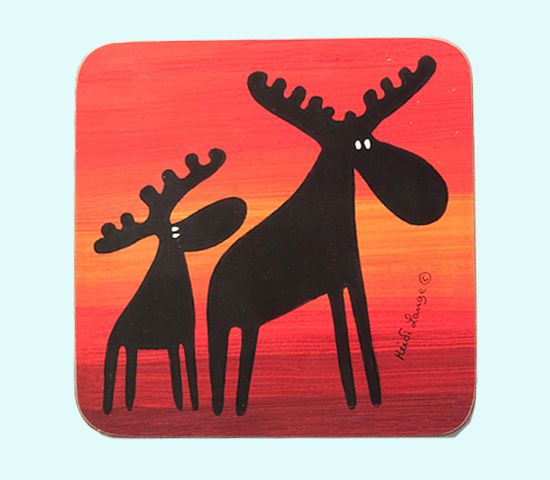 Trivet, Mama Moose and calf