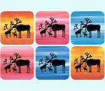 Coaster 6-pk, reindeer family