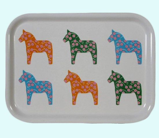 Tray S, flower horses