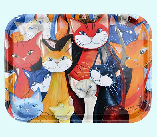 Tray S, colorful cats