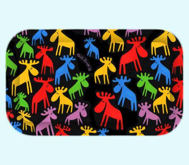 Tray M, colorful moose