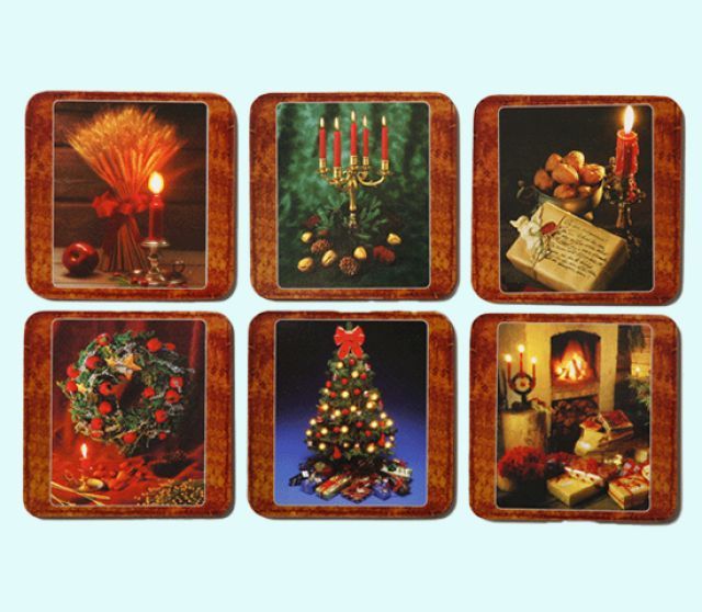 Coaster 6-pk, Christmas