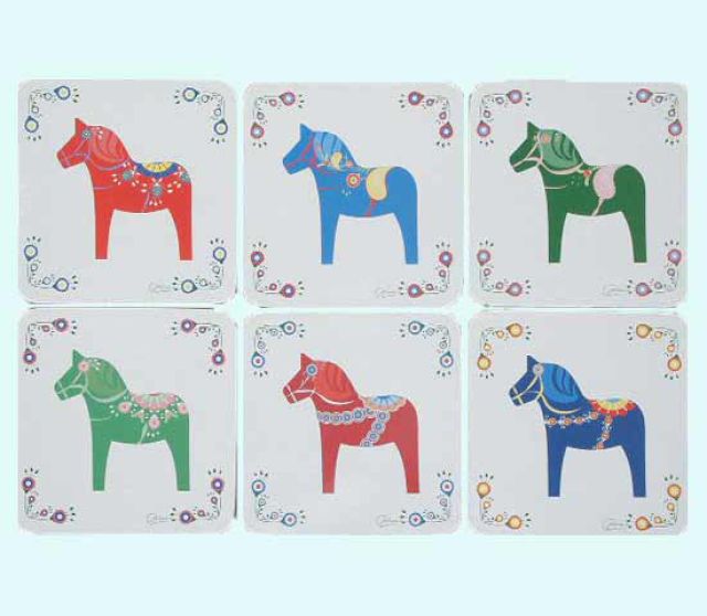 Coaster 6-pk, Dalahorse asst.