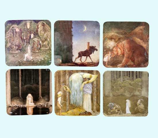 Coaster 6-pk, John Bauer