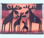 Magnet, moose family at sunset