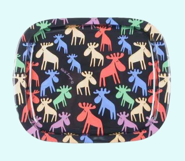 Tray S, colorful moose