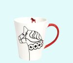 Mug, Dalahorse contour, white