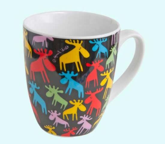 Mug, colorful moose