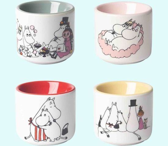 Moomin egg cups, Moomin Love, set of 4