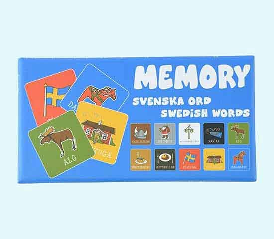 Memory card game, Swedish words