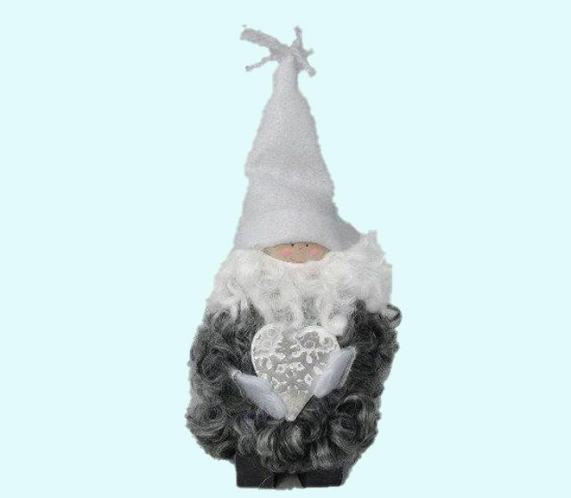 Tomte w/ heart, white hat