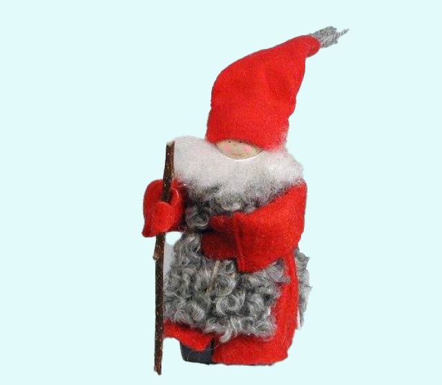 Tomte w/ walking stick