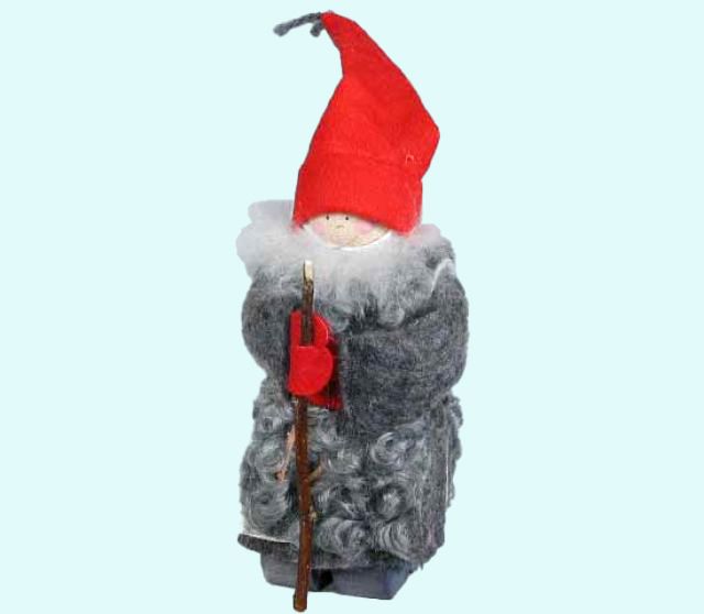 Tomte w/ walking stick