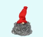 Tomte w/ grey fur & red hat