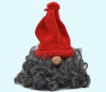 Tomte w/grey fur & red hat M