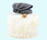 Tomte furball w/ eyes & grey hat