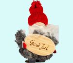 Tomte w/ God Jul sign, red hat