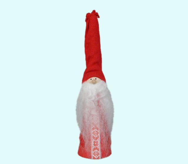 Tomte w/tall hat & scarf L,red