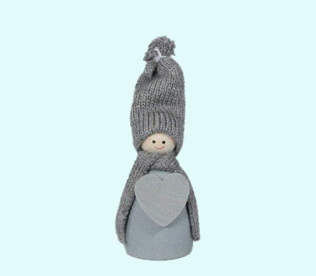 Tomte w/ heart, grey