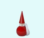 Tomte ball w/ cone hat & scarf S, red