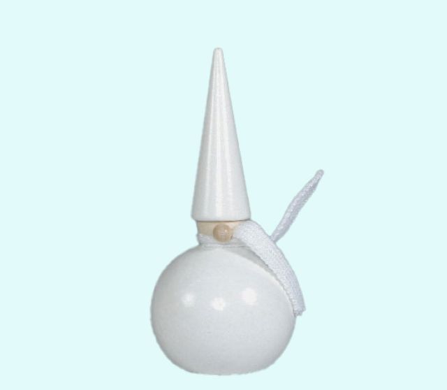 Tomte ball w/ cone hat & scarf L, white