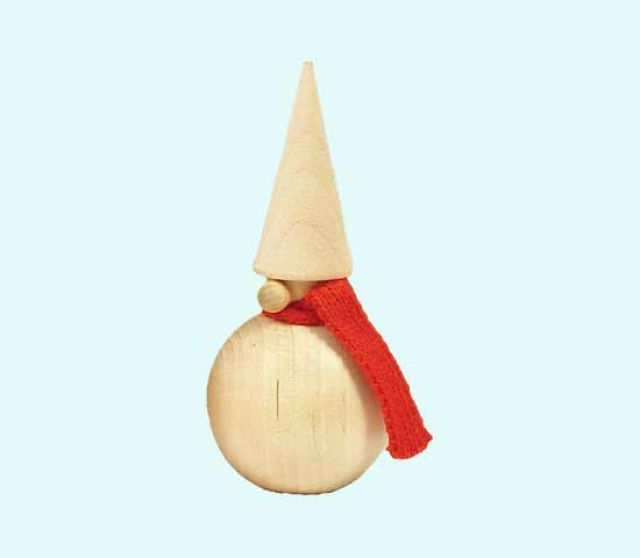 Tomte ball w/ cone hat & scarf S, nat