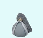 Tomte w/ scarf L, grey