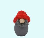 Tomte mini, grey w/ red hat