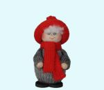 Tomteboy w/ scarf, grey / red