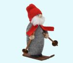 Tomte skier w/ scarf, grey / red