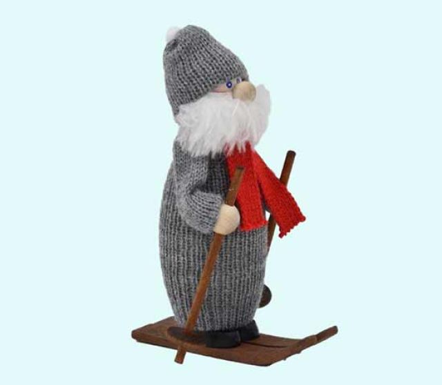 Tomte skier w/ scarf, grey