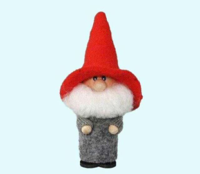 Tomte w/ tall hat, red / grey