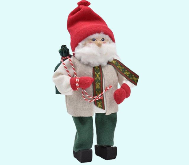 Tomte w/ scarf, green pants & sack L