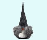 Tomte w/ beard & grey hat, 8", wool