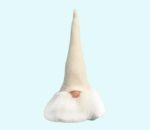 Tomte w/ beard & white hat, 14", wool