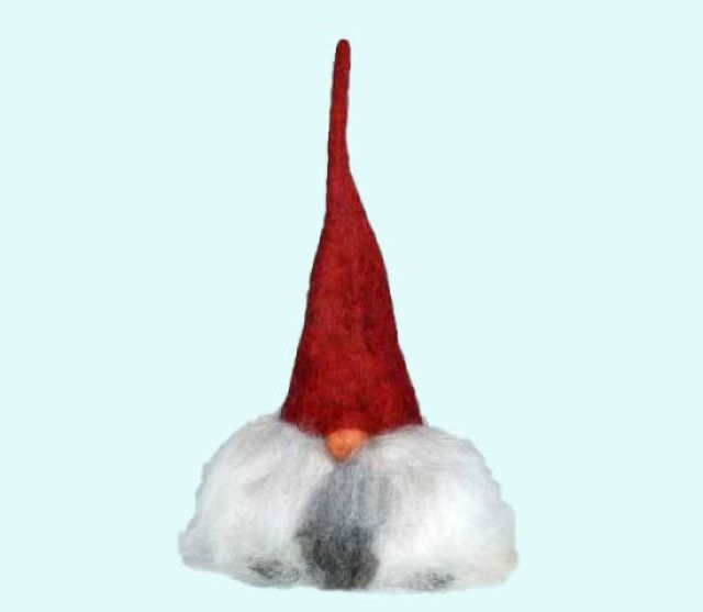 Tomte w/ red hat, 14", wool