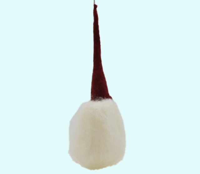 Tomte to hang w/ red hat, 17", wool