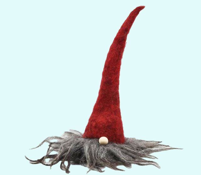 Tomte w/tall red hat & beard 10"