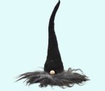 Tomte w/tall black hat & beard 10"