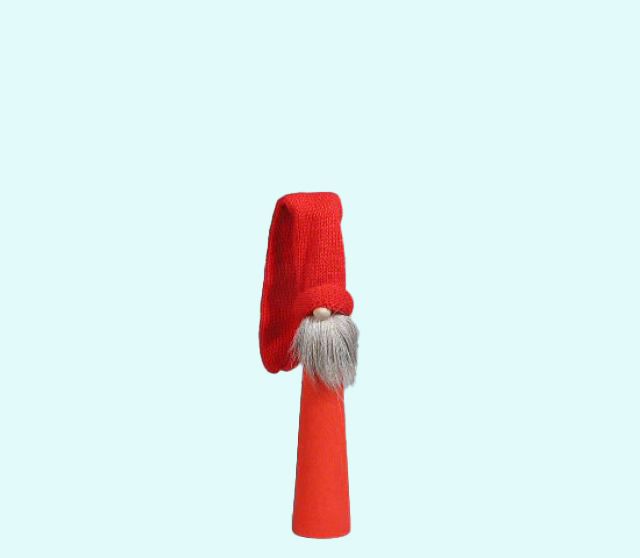 Tomte tall w/ reindeer beard 7", red