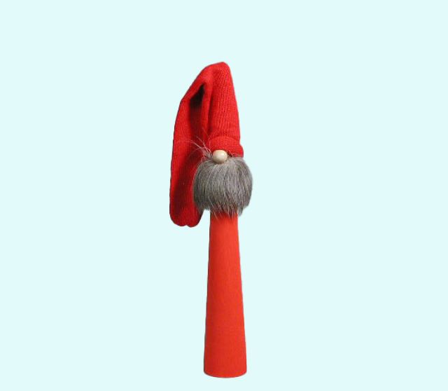 Tomte tall w/ reindeer beard 12", red