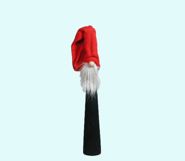 Tomte tall w/ reindeer beard 12" black / red