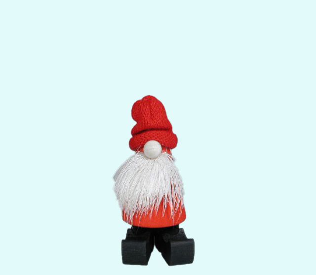 Tomte w/ reindeer beard standing S, red