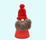 Tomte cone w/ reindeer beard 5 1/2", red