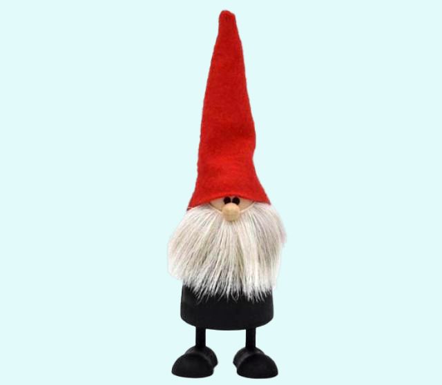 Tomte w/ reindeer beard & cone hat, red / black