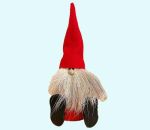 Tomte w/ reindeer beard sitting L, red