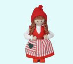 Tomtemor w/ red dress & striped apron