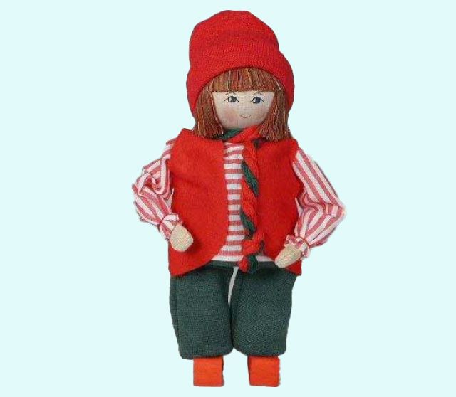 Tomte w/ red vest & striped shirt L