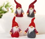 Tomte 4" red/grey, set of 2, asst