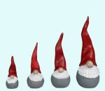 Tomte w/ tall hat, set of 4